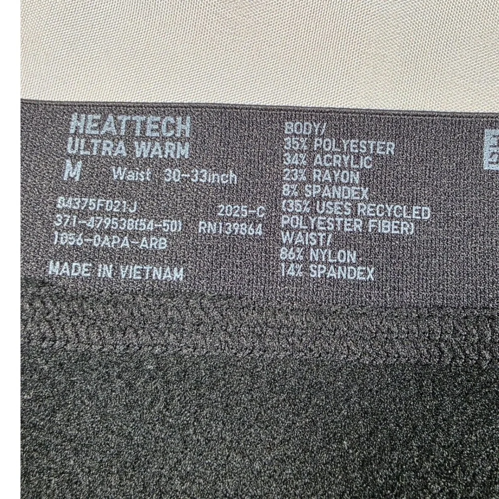 Uniqlo Heattech Ultra Warm Tights Mens M Black Thermal Base Layer Leggings